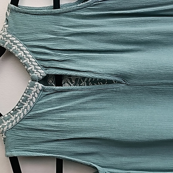 🟡XHILARATION Cold-Shoulder Tunic (Teal, L) - Picture 6 of 11